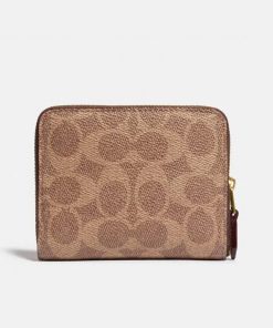 Coach Boxed Small Zip Around Wallet In Signature Canvas With Rexy (3)
