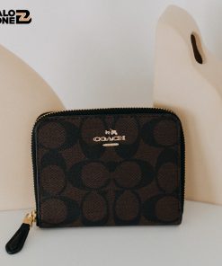 Small Zip Around Wallet In Signature Canvas | BaloZone | Ví Coach HCM