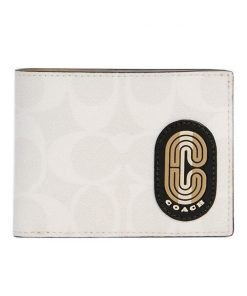 Slim Billfold Wallet In signature With Coach Patch | BaloZone | Coach Wallet VN