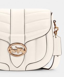 Georgie Saddle Bag With Quilting In White Coach (3)