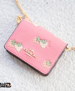 Mini Wallet On A Chain With Strawberry Print | BaloZone | Coach Women's