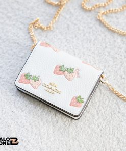 Mini Wallet On A Chain With Strawberry Print | BaloZone | Coach Women's